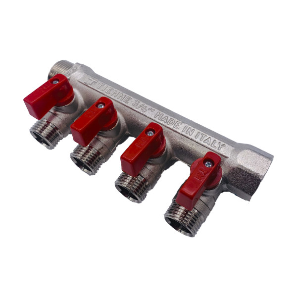 Коллектор с шаровыми кранами Tiemme NINO 4 выхода 3/4*1/2"(16) (никель) (1820049) Коллектор с шаровыми кранами Tiemme NINO 4 выхода 3/4*1/2"(16) (никель) (1820049)