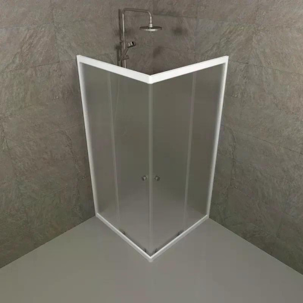 Душевой уголок Triton Вельвет 90x90  стекло матовое, профиль белый (DK362)