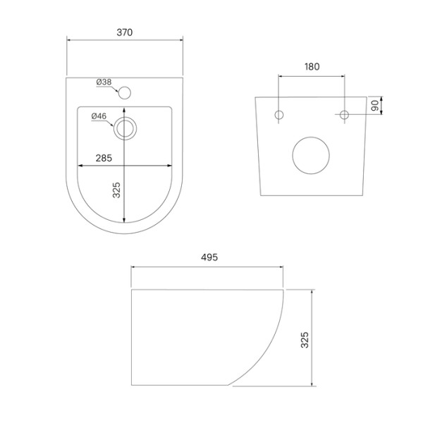 Подвесное биде Blanco чёрное матовое Iddis (BLARB02i82)