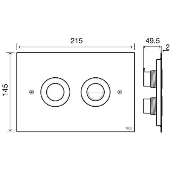 Клавиша смывная Oli Trend хром матовый (656506)