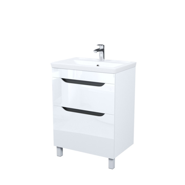 Тумба с умывальником напольная Iddis Ray 60 см белый подходит умыв. 4076000i28 (RAY60WFi95K)