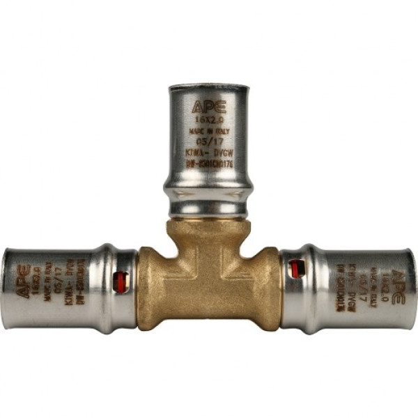 Тройник Stout 16x16x16 латунь (пресс) STOUT (SFP-0006-161616)