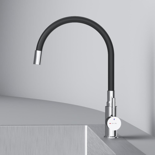 Смеситель для кухни AM.PM X-Joy S с гибким изливом черный/хром (F85B07602) Смеситель для кухни AM.PM X-Joy S с гибким изливом черный/хром (F85B07602)
