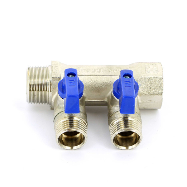 Коллектор с шаровыми кранами Tiemme NINO 2 выхода 1*1/2"(16) (никель) (1820010) Коллектор с шаровыми кранами Tiemme NINO 2 выхода 1*1/2"(16) (никель) (1820010)
