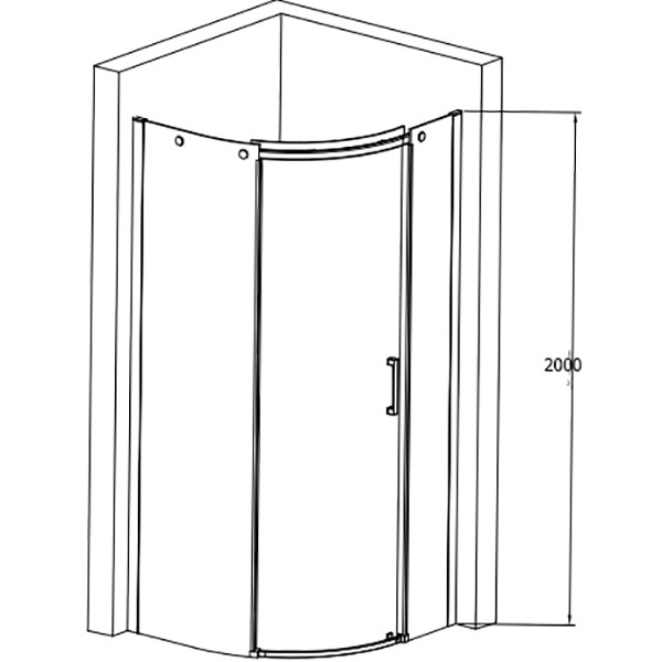 Душевой уголок Jacob Delafon Contra 90x200 стекло прозрачное, профиль хром (E22R90L-GA)