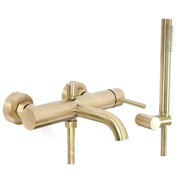 Смеситель для раковины Rea Lungo с душевым комплектом золото матовое (REA-B8010) Смеситель для раковины Rea Lungo с душевым комплектом золото матовое (REA-B8010)