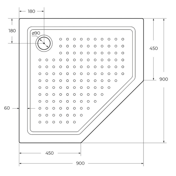 Душевой поддон Cezares 90x90x14 белый (TRAY-A-P-90-15-W0)