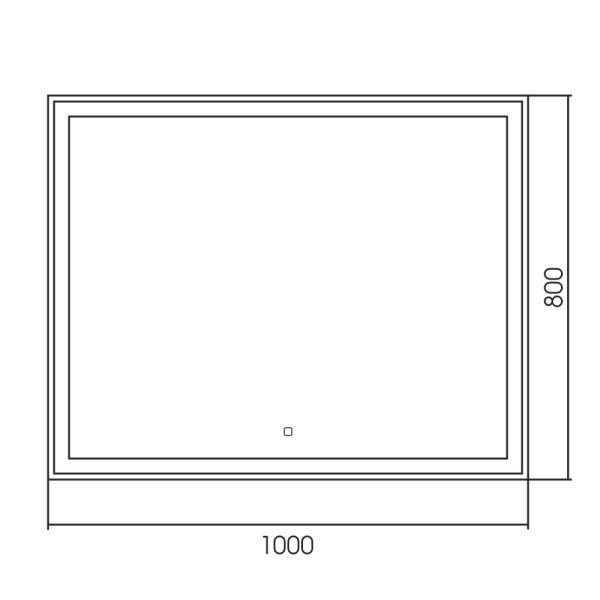 Зеркало Abber See 80x100 с подсветкой, сенсорный выключатель, диммер (AG6115S-1.0)