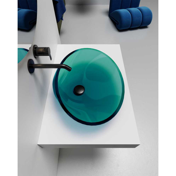 Раковина накладная Abber Kristall бирюзовая (AT2812Aquamarin)