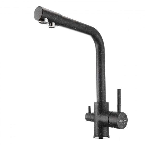 Смеситель для кухни Aquaton Руан с краном для питевой воды темно-серый (1.AX00.4.FCX.X21.0)
