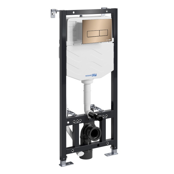 Инсталляция для унитаза WasserKRAFT Aller с клавишей смыва золото розовое (10TLT.010.ME.RG03)