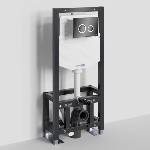 Инсталляция для унитаза WasserKRAFT Dill с клавишей смыва черный глянец (61TLT.010.ME.PB01)