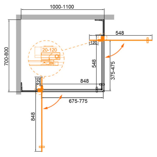 Душевой уголок Cezares Slider 70x100x195 стекло тонированное (графит), профиль хром (SLIDER-AH-2-70/80-100/110-GRIGIO-Cr) Душевой уголок Cezares Slider 70x100x195 стекло тонированное (графит), профиль хром (SLIDER-AH-2-70/80-100/110-GRIGIO-Cr)