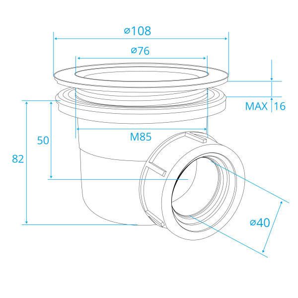 Сифон для душевых поддонов RGW S-010-1 волна бежевый 90 мм (502411101-03) Сифон для душевых поддонов RGW S-010-1 волна бежевый 90 мм (502411101-03)