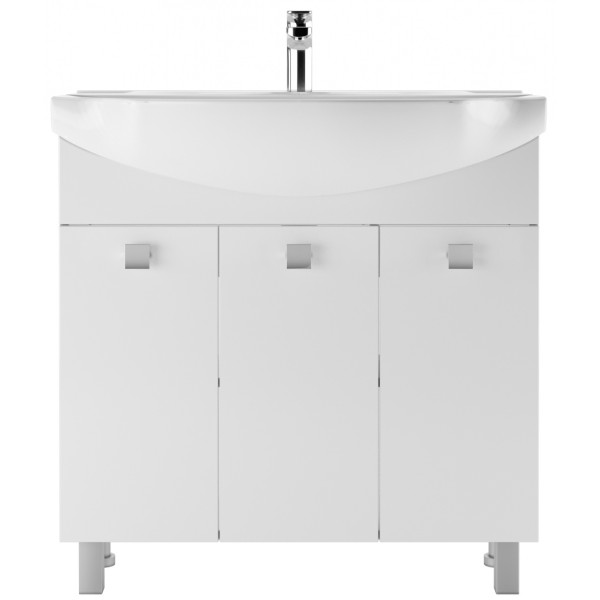 Тумба напольная Элеганс 85 Мега без ящика Айсберг Домино (DM4602T)