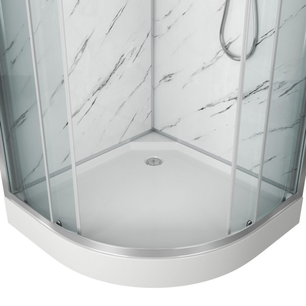 Душевая кабина 90x90 стекло прозрачное, профиль хром матовый (NG-7701M) Душевая кабина 90x90 стекло прозрачное, профиль хром матовый (NG-7701M)