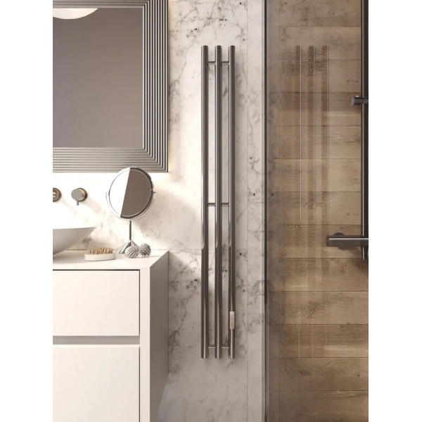 Полотенцесушитель электрический Velar Стайл R 800x152 3 секции, сухой тэн, скр монтаж, 3 крючка, круглый профиль хром Полотенцесушитель электрический Velar Стайл R 800x152 3 секции, сухой тэн, скр монтаж, 3 крючка, круглый профиль хром