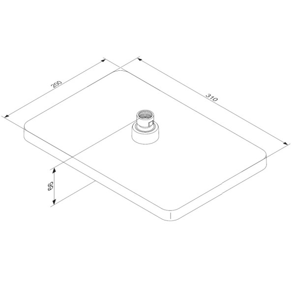 Верхний душ Damixa Merkur квадрат, хром (940050000)