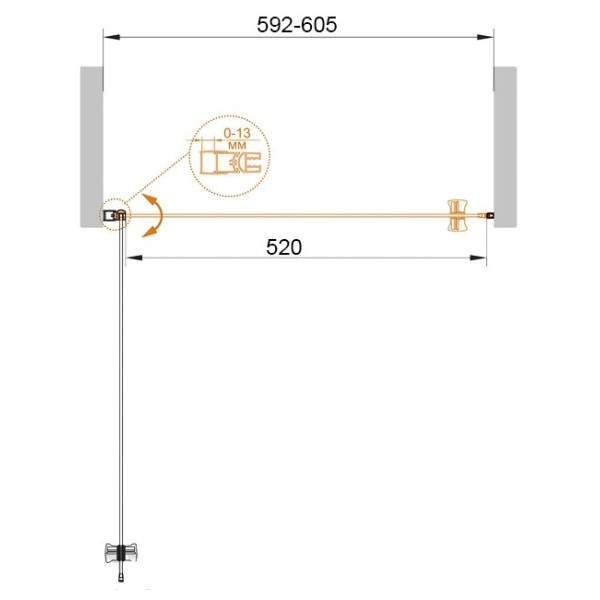 Душевая дверь Cezares Eco 60x190 стекло прозрачное (ECO-B-1-60-C-Cr)
