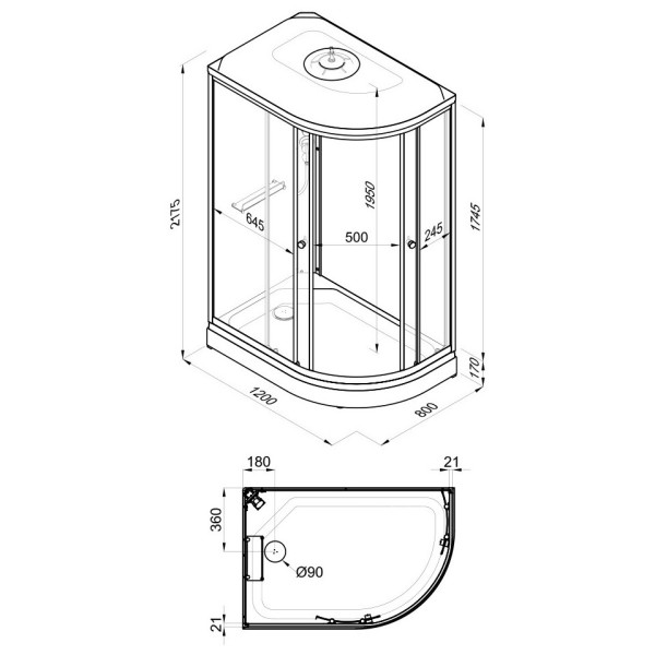 Душевой уголок Triton Коралл 80x120 стекло прозрачное, профиль белый (DK365) Душевой уголок Triton Коралл 80x120 стекло прозрачное, профиль белый (DK365)