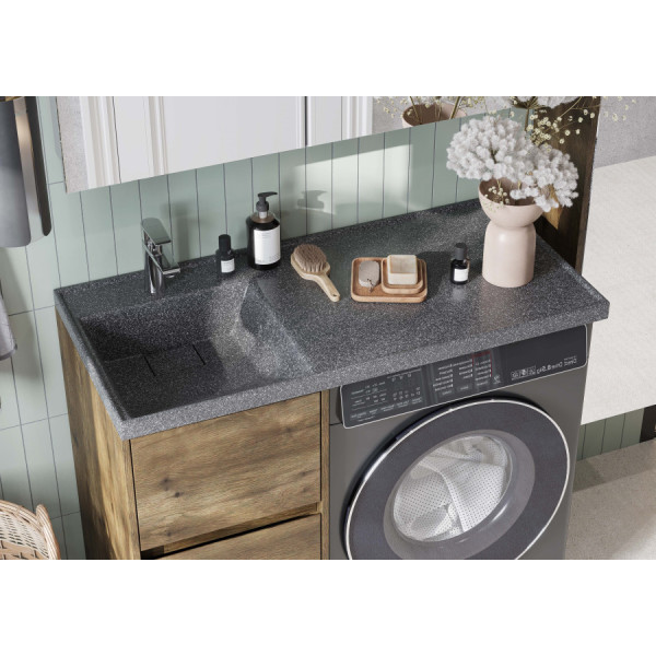 Раковина над стиральной машиной Aquaton Лондри 105x50x15 L черный (1.A728.3.3KL.H21.L) Раковина над стиральной машиной Aquaton Лондри 105x50x15 L черный (1.A728.3.3KL.H21.L)