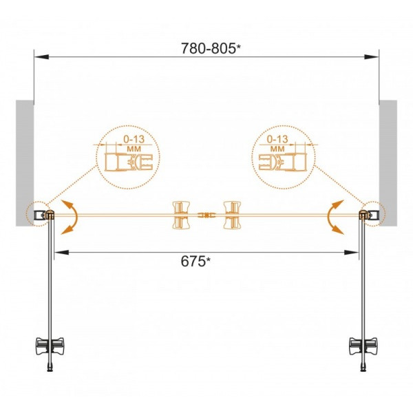Душевая дверь Cezares Eco 80x190 стекло прозрачное (ECO-B-2-80-C-Cr)