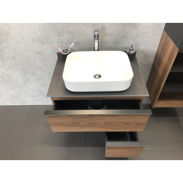 Тумба подвесная Comforty Штутгарт 750x520x685 дуб темно-коричневый (00-00001884)