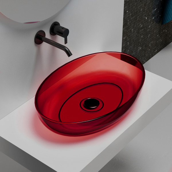 Раковина накладная Kristall (красный)