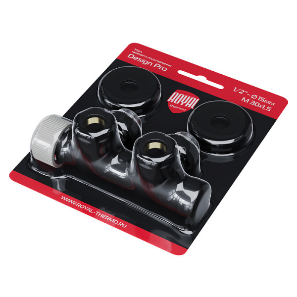 Узел термостатический угловой 1/2"х15 мм Royal Thermo Design Pro М30х1,5 (Черный) (RANPU11215BL) Узел термостатический угловой 1/2"х15 мм Royal Thermo Design Pro М30х1,5 (Черный) (RANPU11215BL)