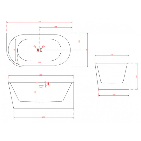 Ванна акриловая Abber 150x78x60 R белая (AB9257-1.5 R) Ванна акриловая Abber 150x78x60 R белая (AB9257-1.5 R)