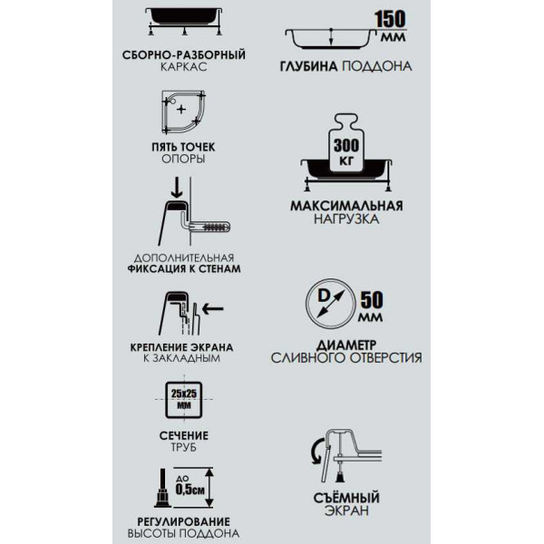 Душевой поддон Melodia Round 80х80 белый (MTYRD8080H) Душевой поддон Melodia Round 80х80 белый (MTYRD8080H)