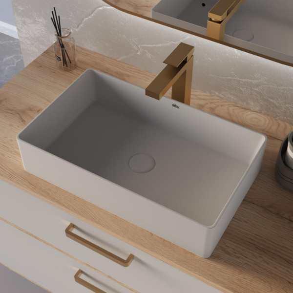 Раковина накладная Abber Rechteck 60x36x13 белая матовый (AC2220MW)