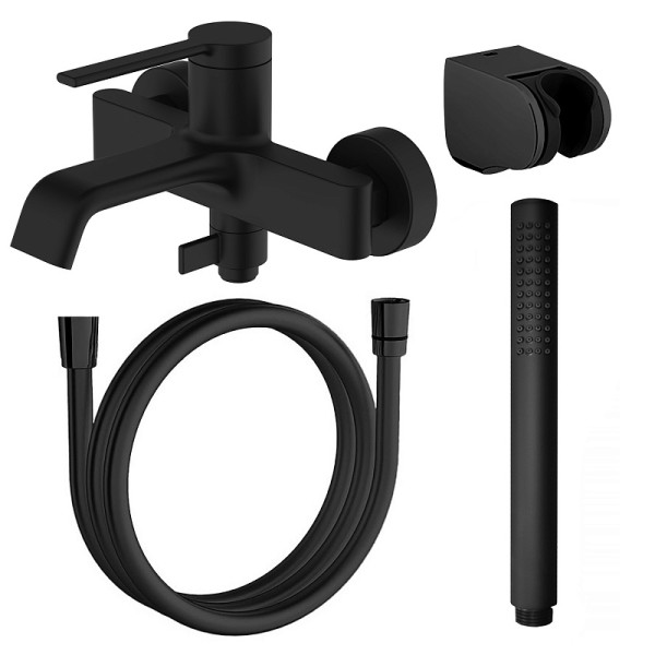 Смеситель для ванны и душа Azario Vincente с душевым комплектом черный (AZ-VRZ2338326PA) Смеситель для ванны и душа Azario Vincente с душевым комплектом черный (AZ-VRZ2338326PA)