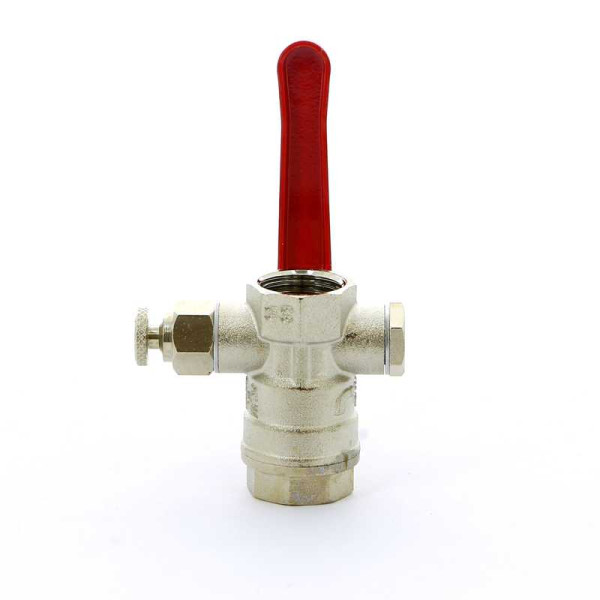 Кран Itap 1/2" ВВ шаровый (спускной клапан, красная ручка) (1150012)