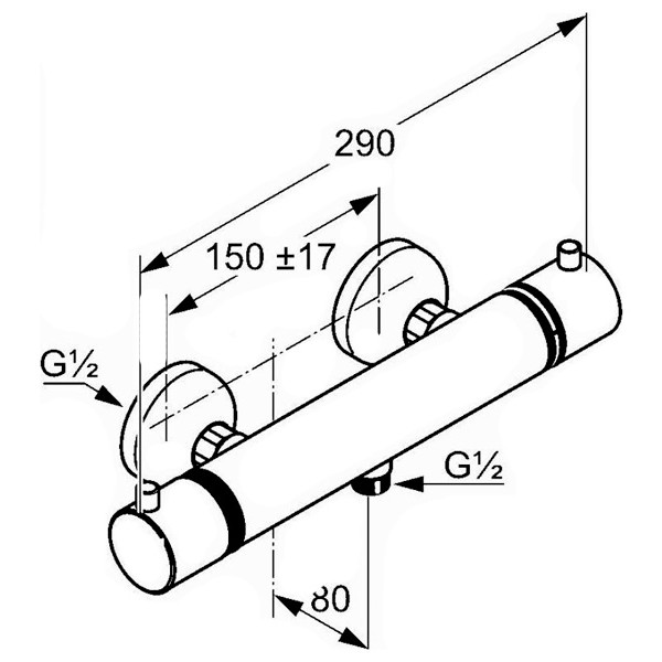 Смеситель для душа Kludi Objekta Therm E хром (352000538)