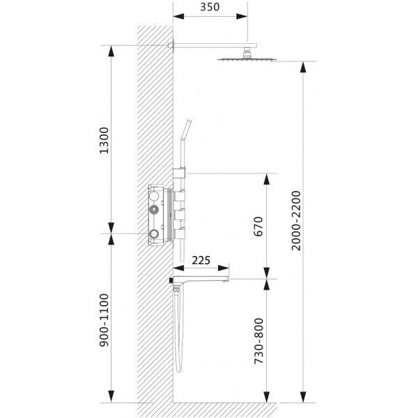 Душевая система Timo Petruma хром внешняя часть внутреняя часть (SX-5049/00SM)