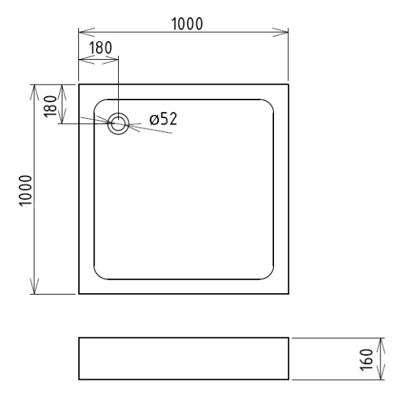 Душевой поддон Gemy ST16T 100х100