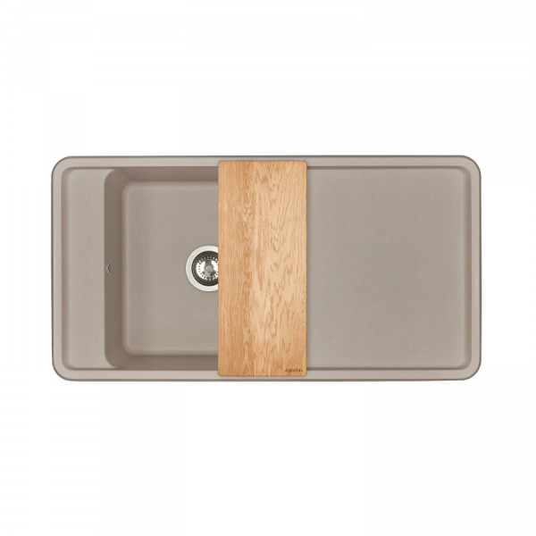 Мойка для кухни врезная Aquaton Беллис 510x970x250 серый шелк (1.A725.1.32B.S25.0)