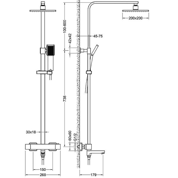 Душевая система Timo Tetra-Thermo черная (SX-0169/03) Душевая система Timo Tetra-Thermo черная (SX-0169/03)