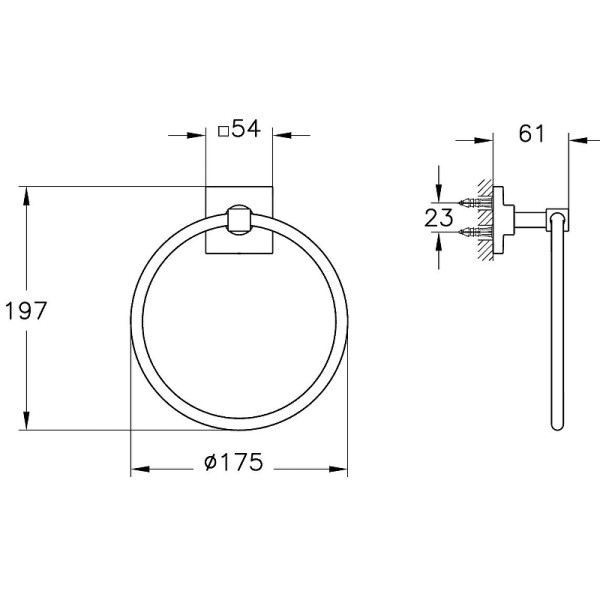 Держатель для полотенец Vitra Root Round хром (A44802)