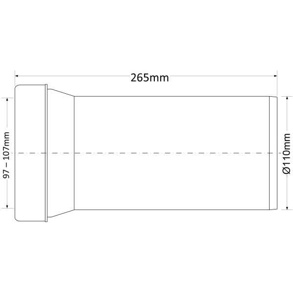 Отвод для унитаза прямой McAlpine 260 мм. (белый) (MRWCE-CON1)