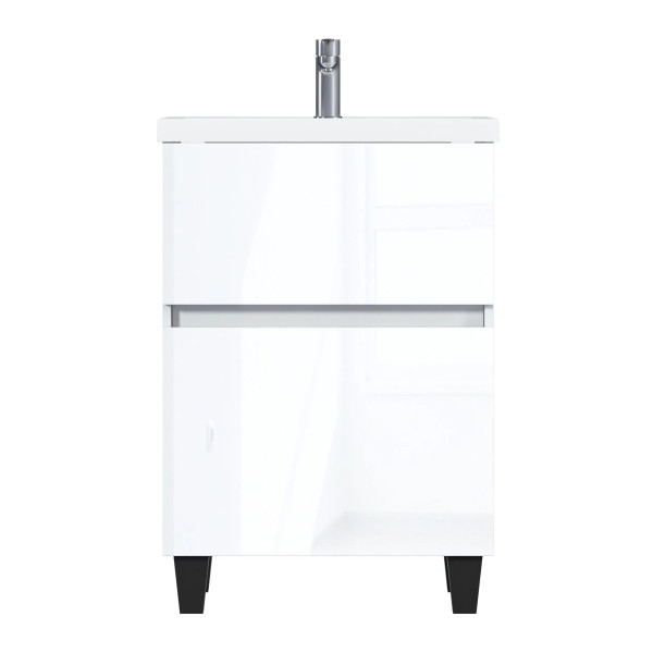 Тумба подвесная 1Marka Aris 590x440x870 белая аляска/белый глянец (Ц0000035775)