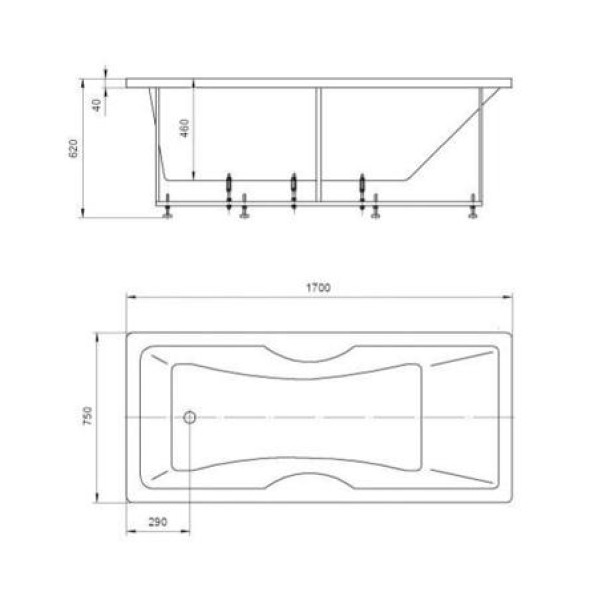 Ванна гидромассажная Акватек Феникс 170х75 НМ (пневматика) Ванна гидромассажная Акватек Феникс 170х75 НМ (пневматика)