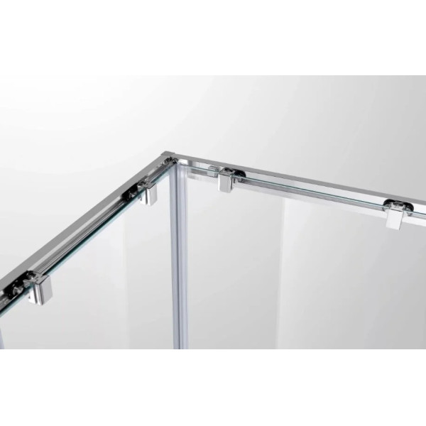 Душевой уголок Cezares Molveno 130x100x195 стекло матовое, профиль хром (MOLVENO-AH-21-100+30-P-Cr)