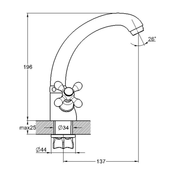 Смеситель для кухни G.lauf хром (QTZ4-C827)