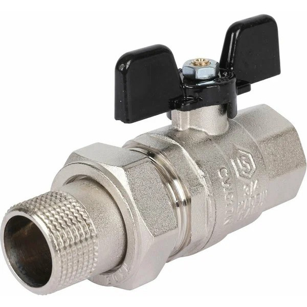 Кран 3/4" шаровый со сгоном Stout ГОСТ (чёрная бабочка, полнопроходной) SVB-0007-200020 Кран 3/4" шаровый со сгоном Stout ГОСТ (чёрная бабочка, полнопроходной) SVB-0007-200020
