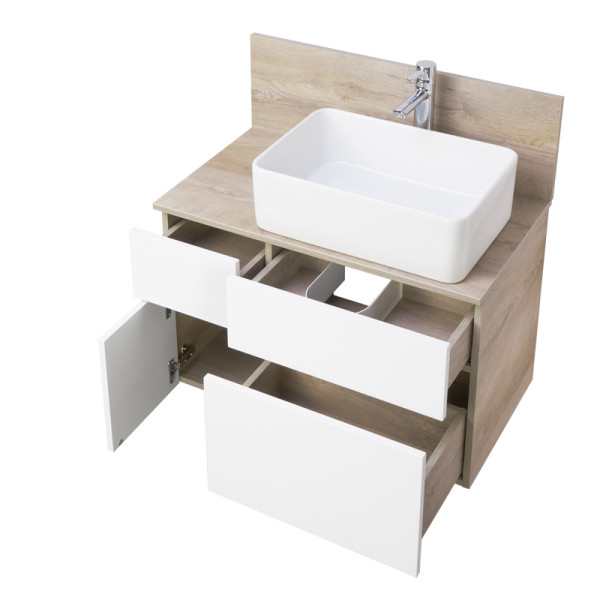 Тумба над стиральной машиной Aquaton 80x46x52 белая (1A24451MIX40)