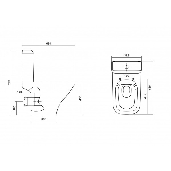 Унитаз напольный Santek Лайн 362x650x795 белый (1WH501573)