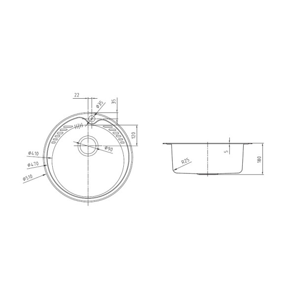 Мойка для кухни врезная Iddis Suno 510х510х180 (SUN51S0i77)