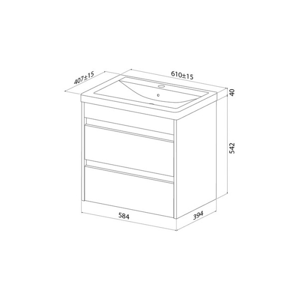 Тумба с умывальником подвесная Iddis Zodiac X 60 см белый подходит умыв. 4076000i28 (ZDX60W0i95K)